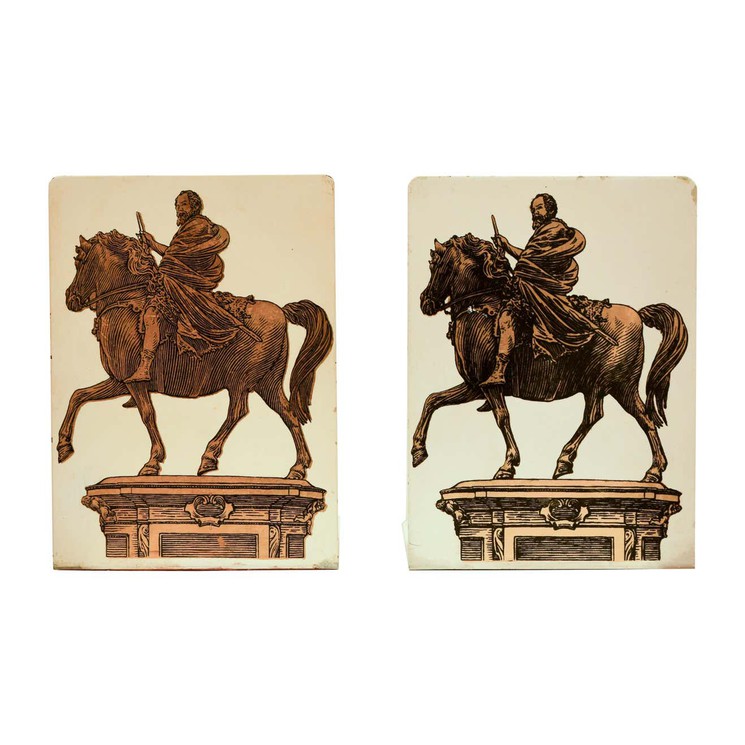 Two Bookends with Monuments