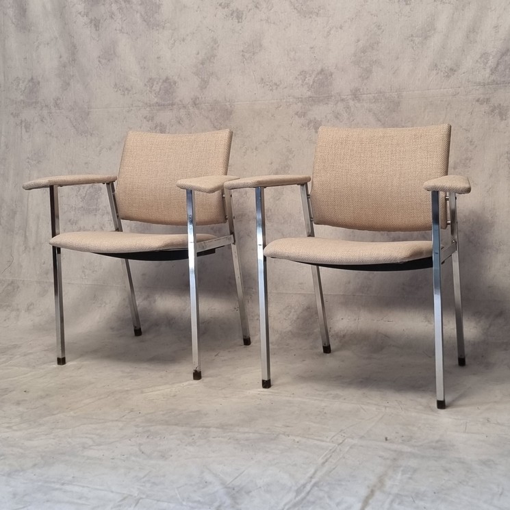 Paire de Fauteuils Ã  Strapontin - MÃ©tal ChromÃ©
